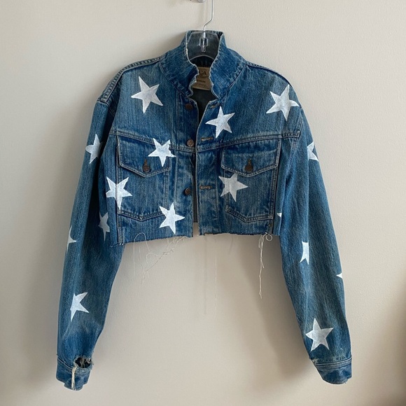Princess Polly Jackets & Blazers - Star Print Denim Jacket
